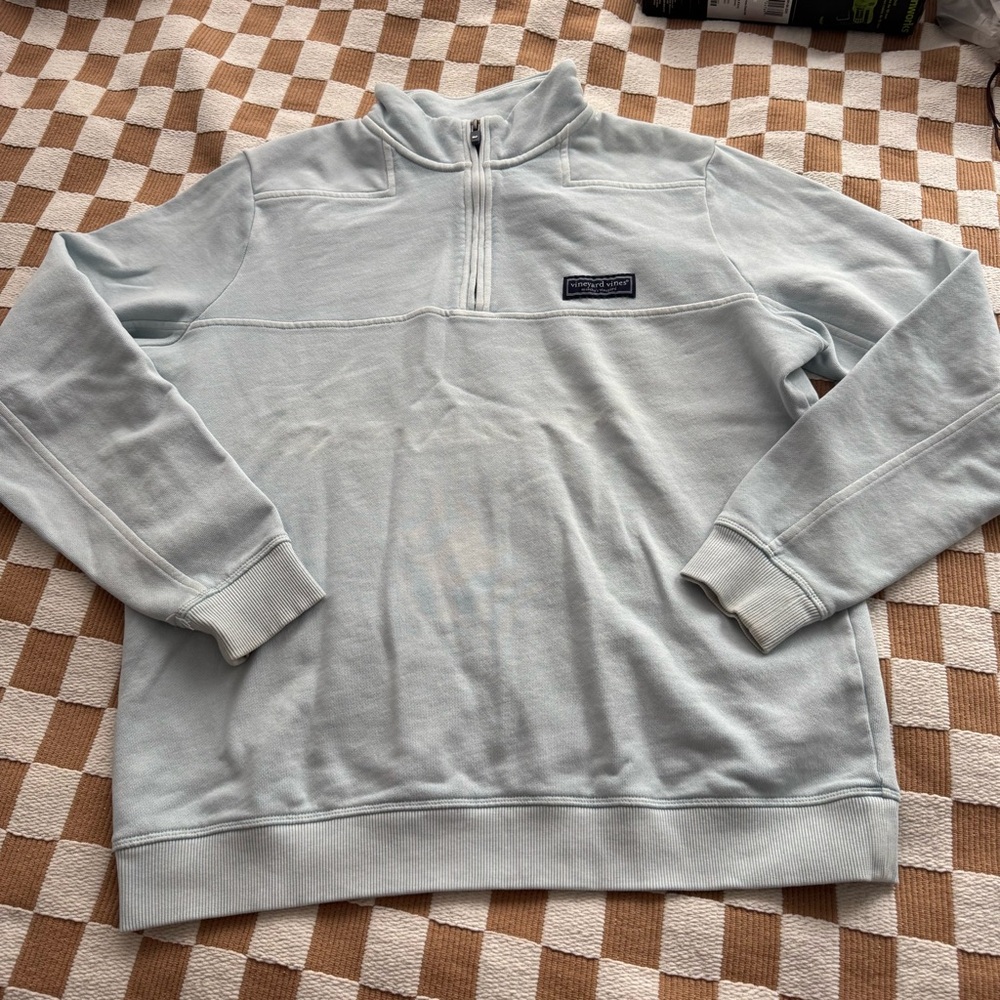 Vineyard Vines The Shep Shirt Men's Pale Blue quarter Zip Sweater